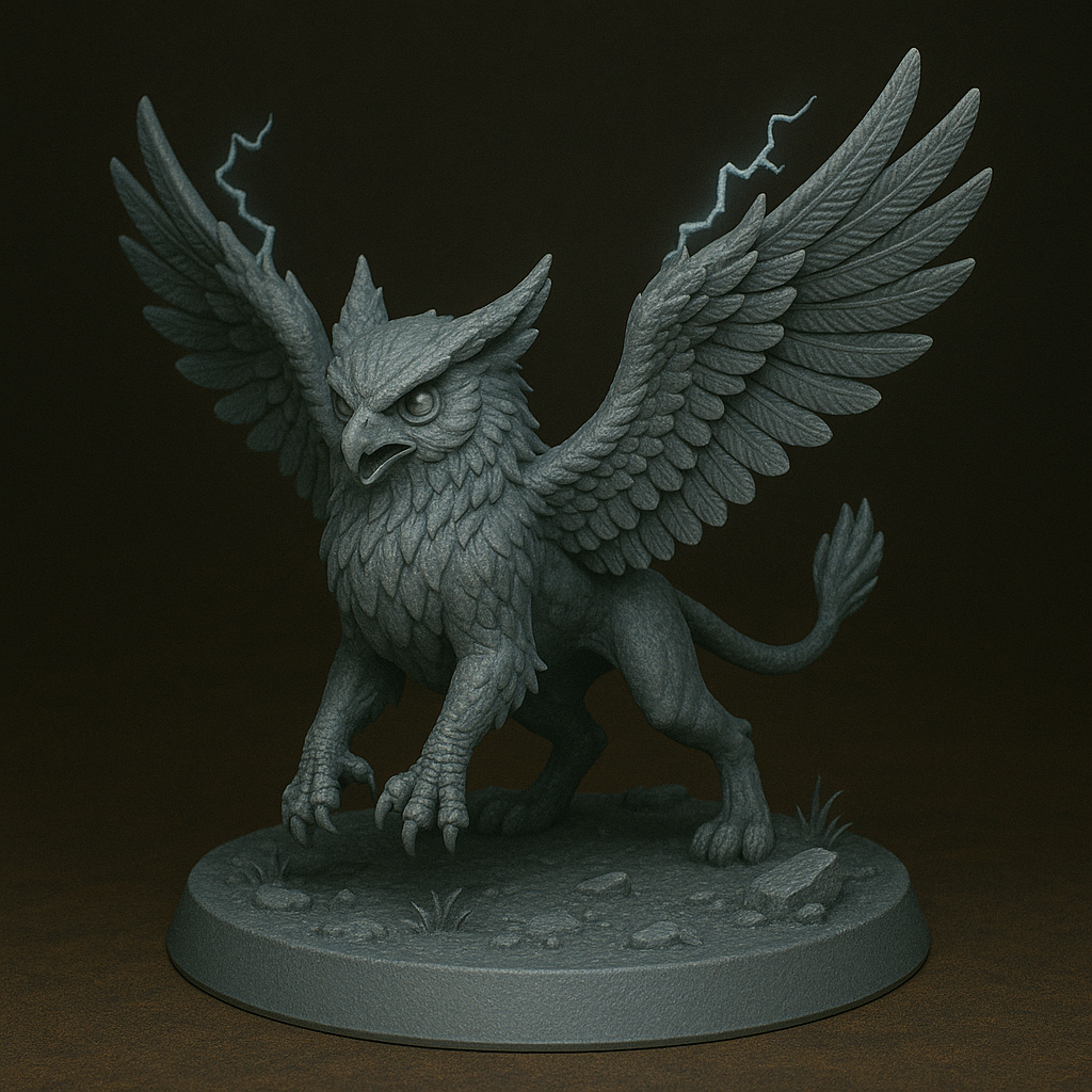 Fierce Griffin DND figurine STL file